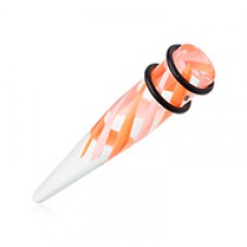 Pinstripe Swirls UV Acrylic Ear Stretching Taper