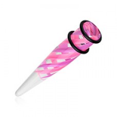 Pinstripe Swirls UV Acrylic Ear Stretching Taper