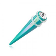 Metallic Iridescent Sparkle Gem Acrylic Ear Stretching Taper