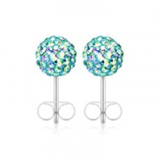 Multi-Sprinkle Dot Multi Gem Aurora Ball Ear Stud Earrings
