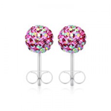 Multi-Sprinkle Dot Multi Gem Aurora Ball Ear Stud Earrings