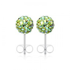 Multi-Sprinkle Dot Multi Gem Aurora Ball Ear Stud Earrings