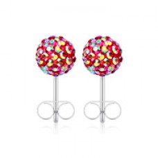 Multi-Sprinkle Dot Multi Gem Aurora Ball Ear Stud Earrings
