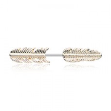Golden Feather Fake Taper Earring