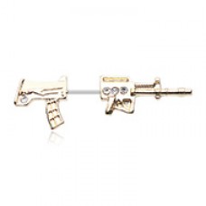 Golden Rebel Assault Rifle Fake Taper Earring