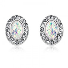 Opal Elegance Ear Stud Earrings