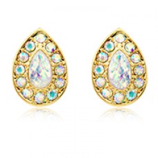 Golden Opal Avice Ear Stud Earrings