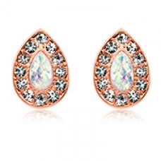 Rose Gold Opal Avice Ear Stud Earrings