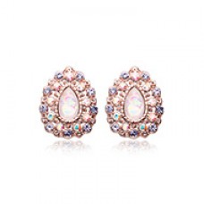 Rose Gold Eirene Opal Ear Stud Earrings