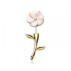 Golden Plumeria Fake Taper Earring