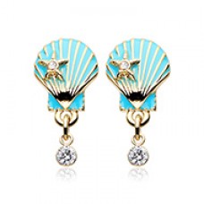 Golden Ariel's Seashell Star Ear Stud Earrings