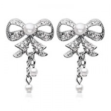 Bow-Tie Splendid Dangle Ear Stud Earrings