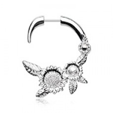 Classic Sunflower Fake Hanging Taper Earring