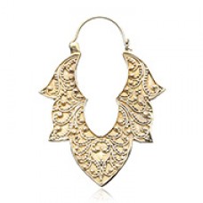 Golden Temple Brass Ear Hoop Earrings