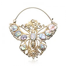 Golden Monarch Brass Ear Hoop Earrings