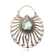 Golden Medusa Brass Ear Hoop Earrings