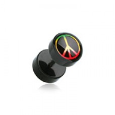 Rasta Peace Logo Fake Plug