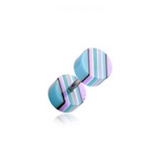Retro Stripes Acrylic Fake Plug