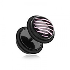 Pink Zebra Pattern Fake Plug with O-Rings