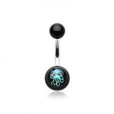 Pirate Octopus Acrylic Logo Belly Button Ring