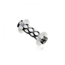 Classic Weave Acrylic No Flare Ear Gauge Plug