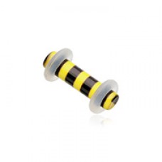 Classic Stripe Acrylic No Flare Ear Gauge Plug