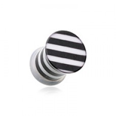 Classic Stripe Acrylic Single Flared Ear Gauge Plug