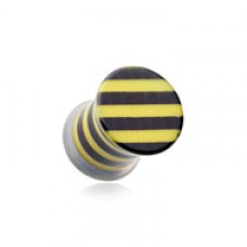 Classic Stripe Acrylic Single Flared Ear Gauge Plug