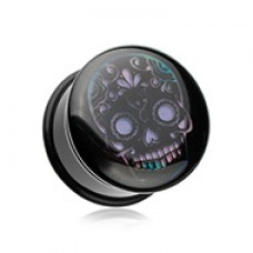 Thermotropic Sugar Skull Single Flared Mood Plug
