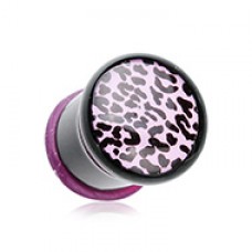 Persian Leopard Print Single Flared Ear Gauge Plug