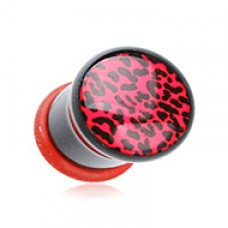 Persian Leopard Print Single Flared Ear Gauge Plug
