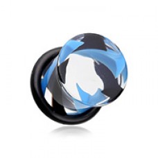 Tornado Pinstripe Acrylic Single Flared Ear Gauge Plug