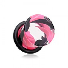 Tornado Pinstripe Acrylic Single Flared Ear Gauge Plug