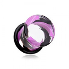Tornado Pinstripe Acrylic Single Flared Ear Gauge Plug