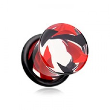 Tornado Pinstripe Acrylic Single Flared Ear Gauge Plug