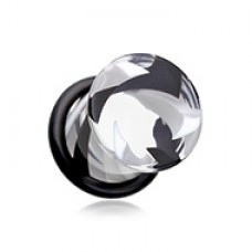 Tornado Pinstripe Acrylic Single Flared Ear Gauge Plug