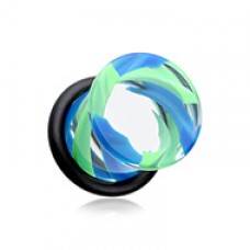 Tornado Pinstripe Acrylic Single Flared Ear Gauge Plug