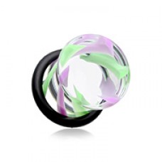 Tornado Pinstripe Acrylic Single Flared Ear Gauge Plug