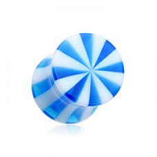 Beach Ball Pinstripe Acrylic Double Flared Ear Gauge Plug
