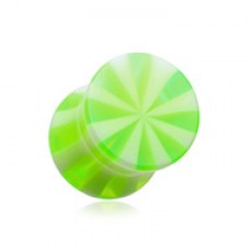 Beach Ball Pinstripe Acrylic Double Flared Ear Gauge Plug