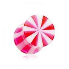 Beach Ball Pinstripe Acrylic Double Flared Ear Gauge Plug