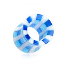 Beach Ball Pinstripe Acrylic Double Flared Tunnel Plug