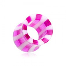 Beach Ball Pinstripe Acrylic Double Flared Tunnel Plug