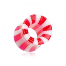 Beach Ball Pinstripe Acrylic Double Flared Tunnel Plug
