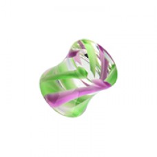 Tornado Pinstripe Acrylic Double Flared Ear Gauge Plug