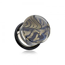 Metallic Marble Swirl Acrylic Single Flared Ear Gauge Plug