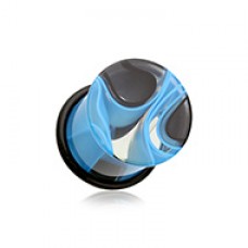 Lava Swirl Acrylic Single Flared Ear Gauge Plug