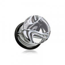 Marble Swirl Acrylic Single Flared Ear Gauge Plug