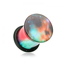 Cosmic Galaxy Acrylic Single Flared Ear Gauge Plug