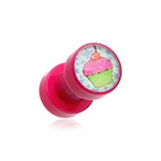 Cupcake Star Acrylic Screw-Fit Ear Gauge Plug
